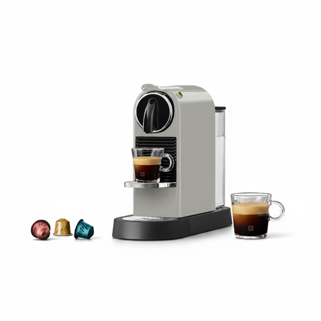 Nespresso CitiZ Coffee Machine, One-Touch Brewing, 40ml Espresso & 110ml Lungo for Home Use, Compact Design | White - GNN133MCL00142