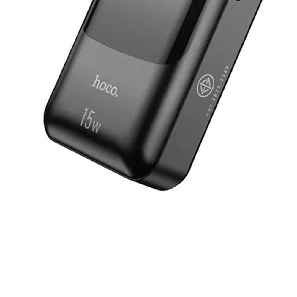 HOCO DB85 4-in-1 Power Bank 10000mAh, Built-in Charging Cables, Fast Charging Portable Battery Pack with LED Display - Black