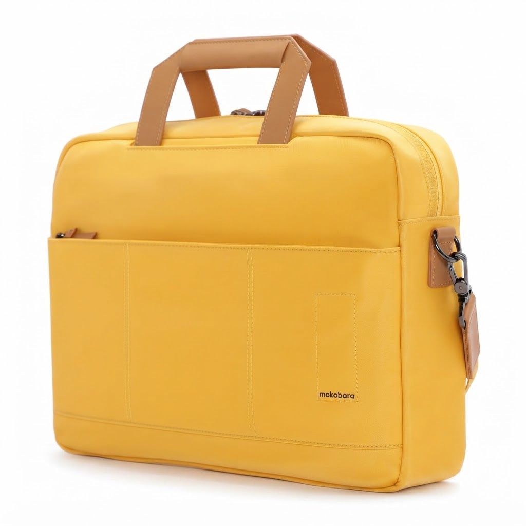 Mokobara Vegan Leather Laptop Briefcase - Water Resistant Business Bag for 15.6-inch Laptops 