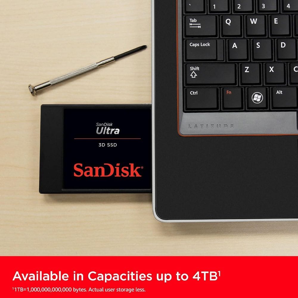 SanDisk Ultra 3D SATA 2.5-inch Internal SSD 1TB with 3D NAND Technology, Faster Boot & Load Times, Shock-Resistant Design & SATA III Performance | Black - 619659196394