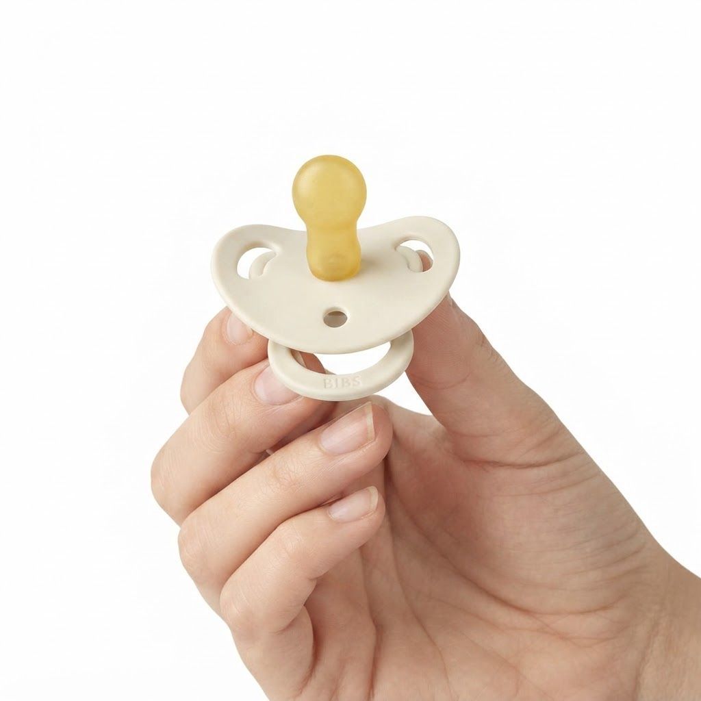 BIBS Pacifier Couture Size 1 0-6 Months 2 Pack, Soothing Natural Latex Nipple, Anatomical Shape, Lightweight And Breathable Design - Haze/Blossom
