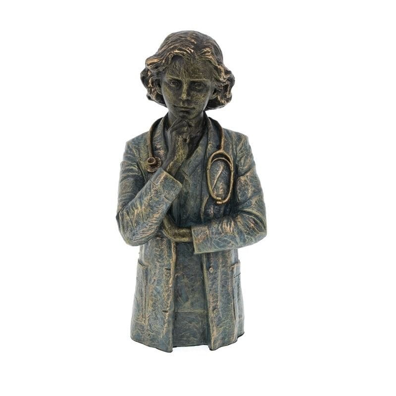 A. Anglada Female Doctor Sculpture, Handmade Decorative Doctor Figurine, Modern Resin Art Statue, Made in Spain