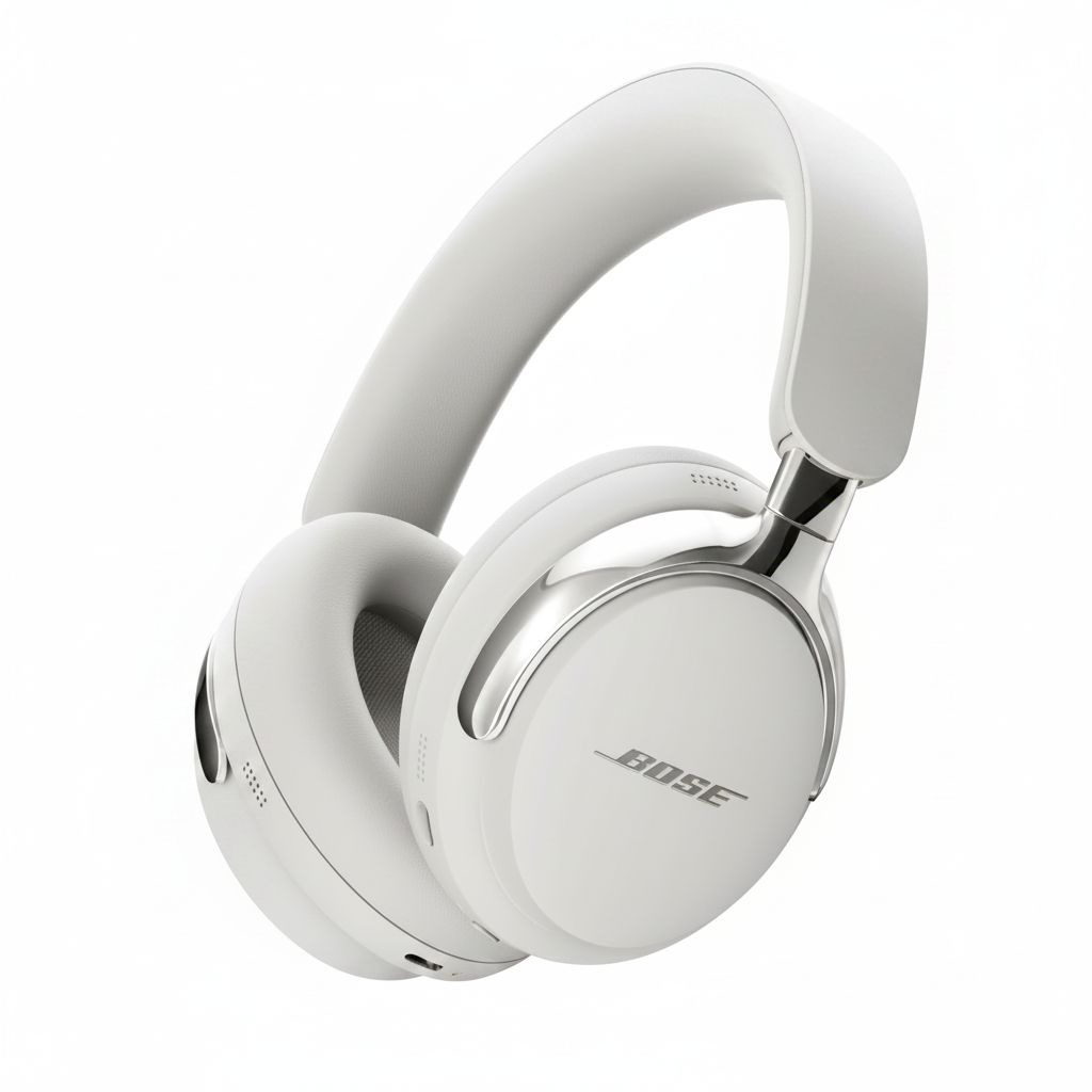 Bose QuietComfort Ultra Wireless Over-Ear Headphones (2nd Gen), Premium Noise Cancelling, Immersive Audio, Bluetooth - White