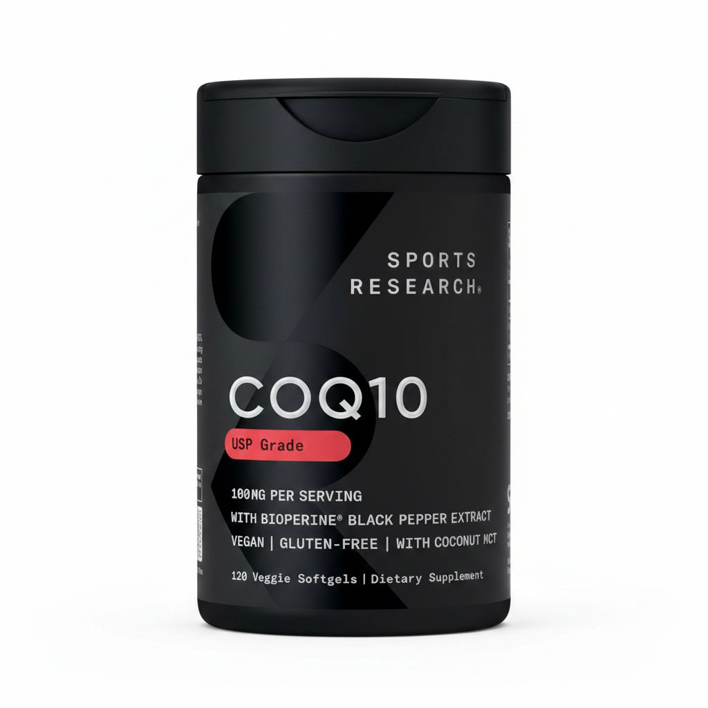 Sports Research CoQ10 with BioPerine & Coconut Oil - 100mg, 120 Veggie Softgels