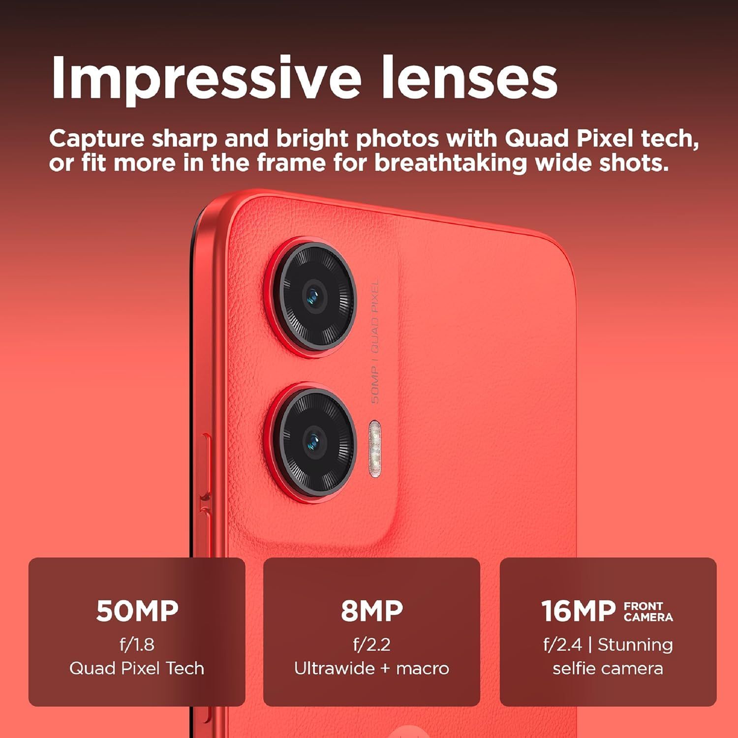 Motorola G35 5G - 8GB RAM, 128GB Storage, 6.7" FHD+ Display, Android 14 - Red