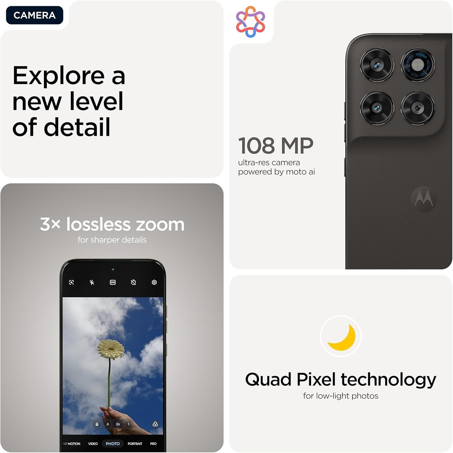 موتورولا Moto G77 5G - كاميرا 108 ميجابكسل، سعة 256 جيجابايت، شاشة أموليد 120 هرتز | أسود