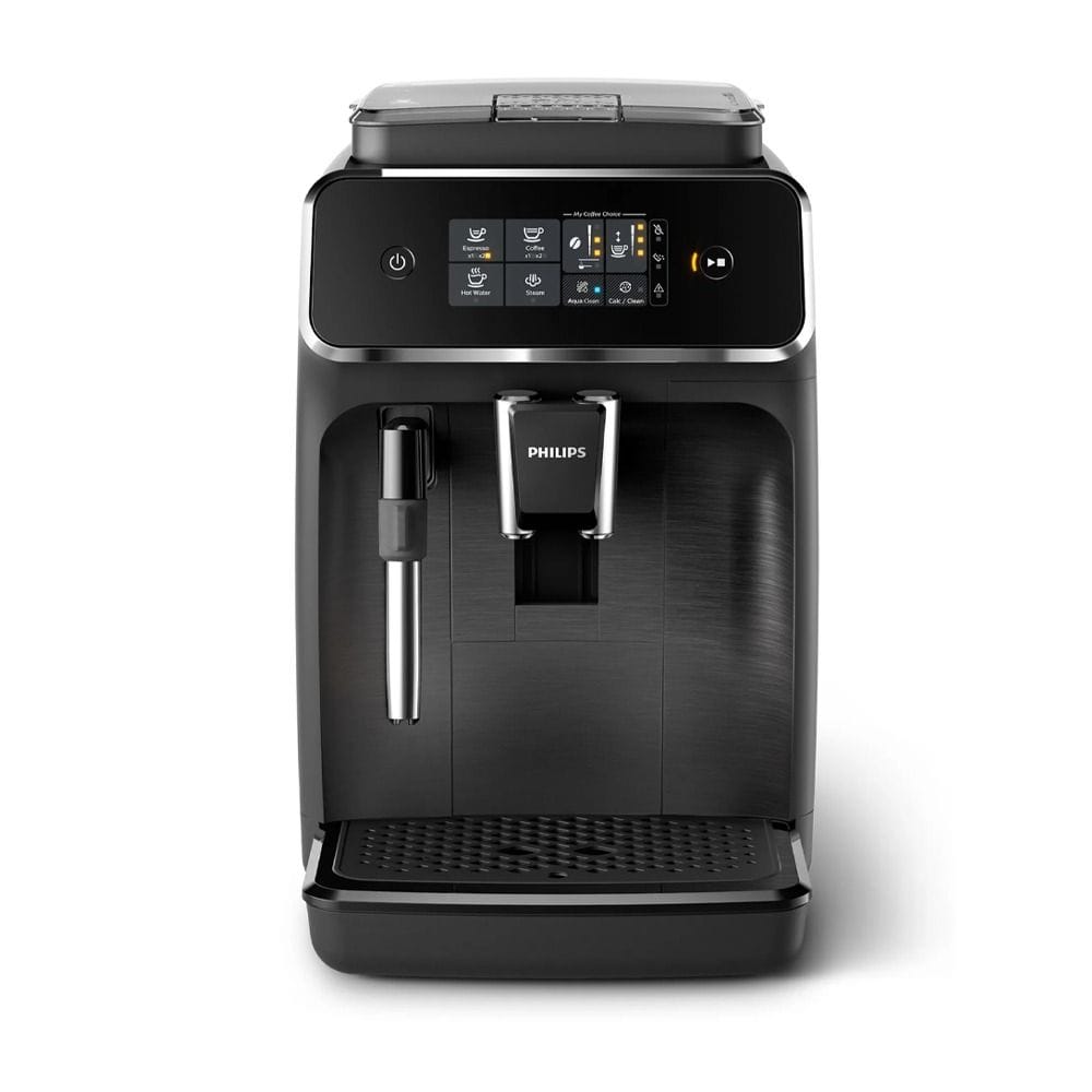 Philips Series 2200 Fully Automatic Espresso Coffee Machine, 15-Bar Pressure, Classic Milk Frother, Touch Display & 12-Step Ceramic Grinder | Matte Black - EP2220/10