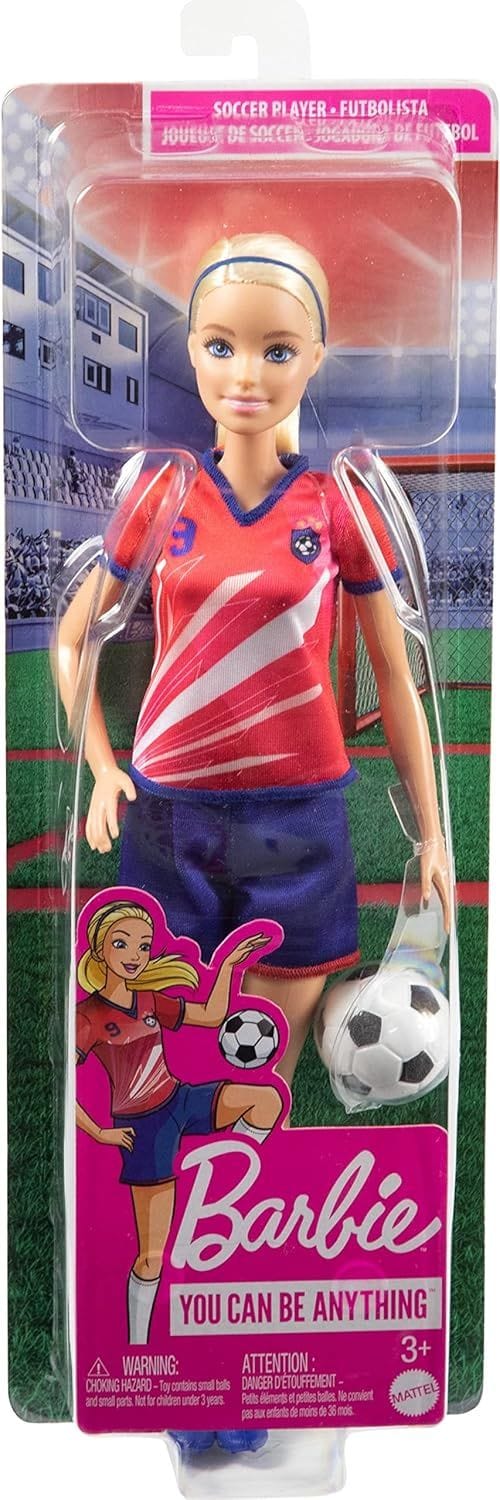 Barbie Soccer Doll with Uniform, Soccer Ball & Cleats for Kids 3+