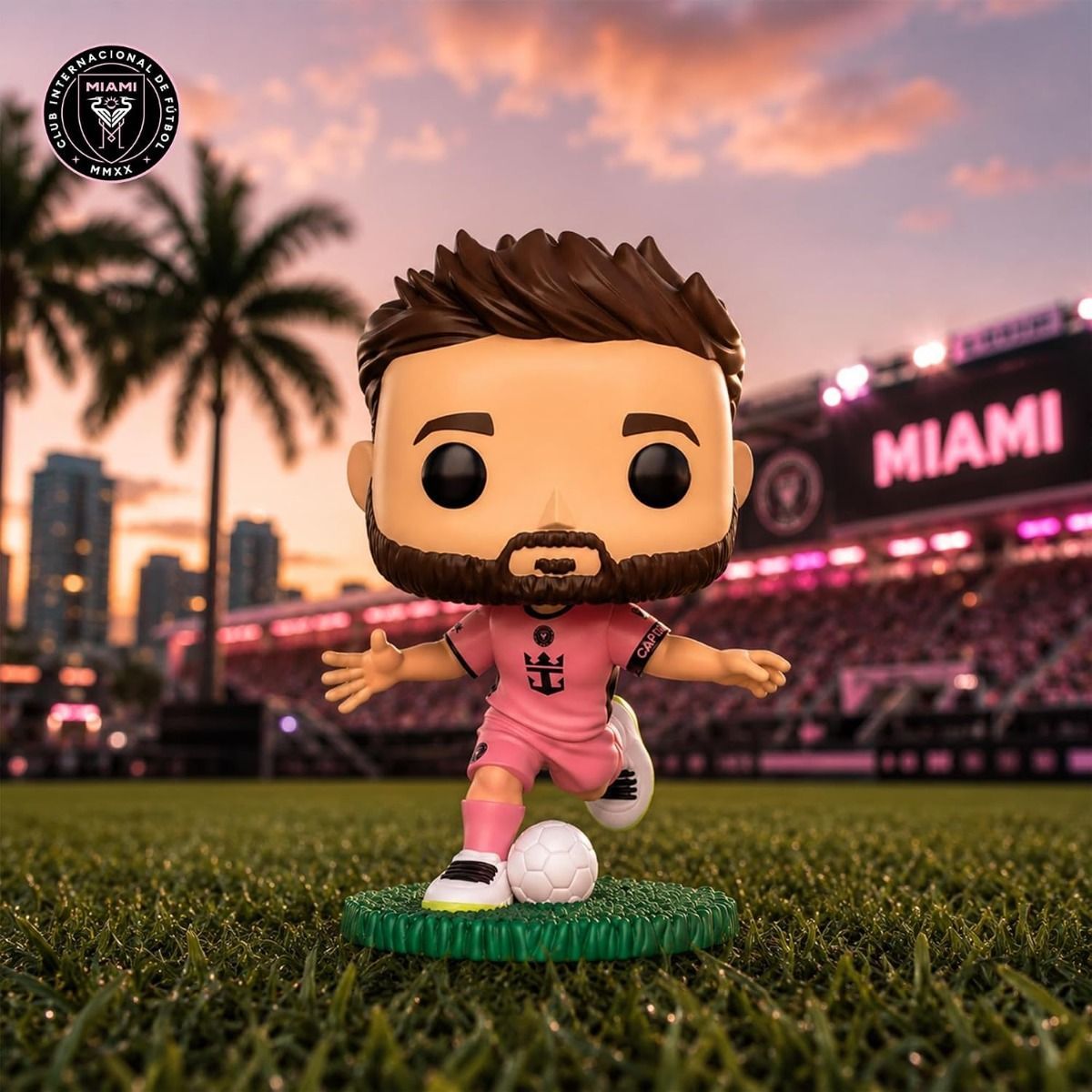 Funko Pop! Lionel Messi Inter Miami CF Vinyl Figure (Pink Jersey) - Official MLS Soccer 3.9 inches