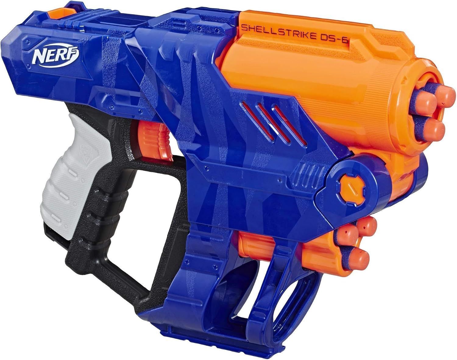 Nerf Elite Shellstrike DS-6 Blaster, Break-Open Action, 2 Reloadable Shells, 6 Darts - E6170EU5