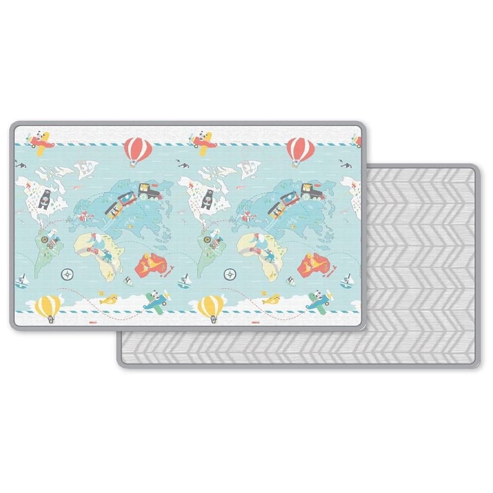 Skip Hop Doubleplay Reversible Playmat, Waterproof, Easy Wipe-Clean Waterproof Surface, Phthalate-Free Foam - Little Travelers