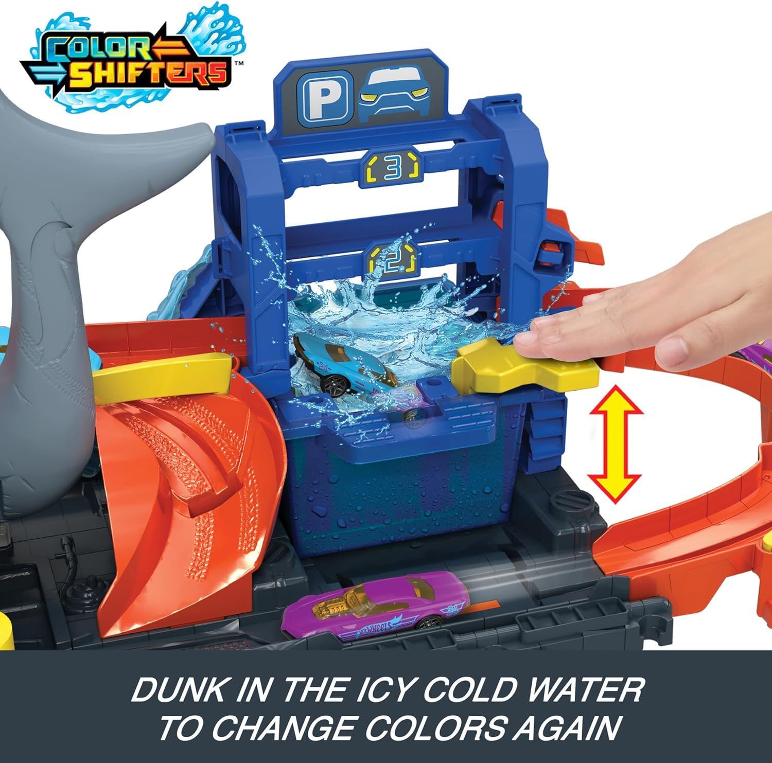 Hot Wheels City Shark Wash Station - Color Reveal Fun with 1:64 Car