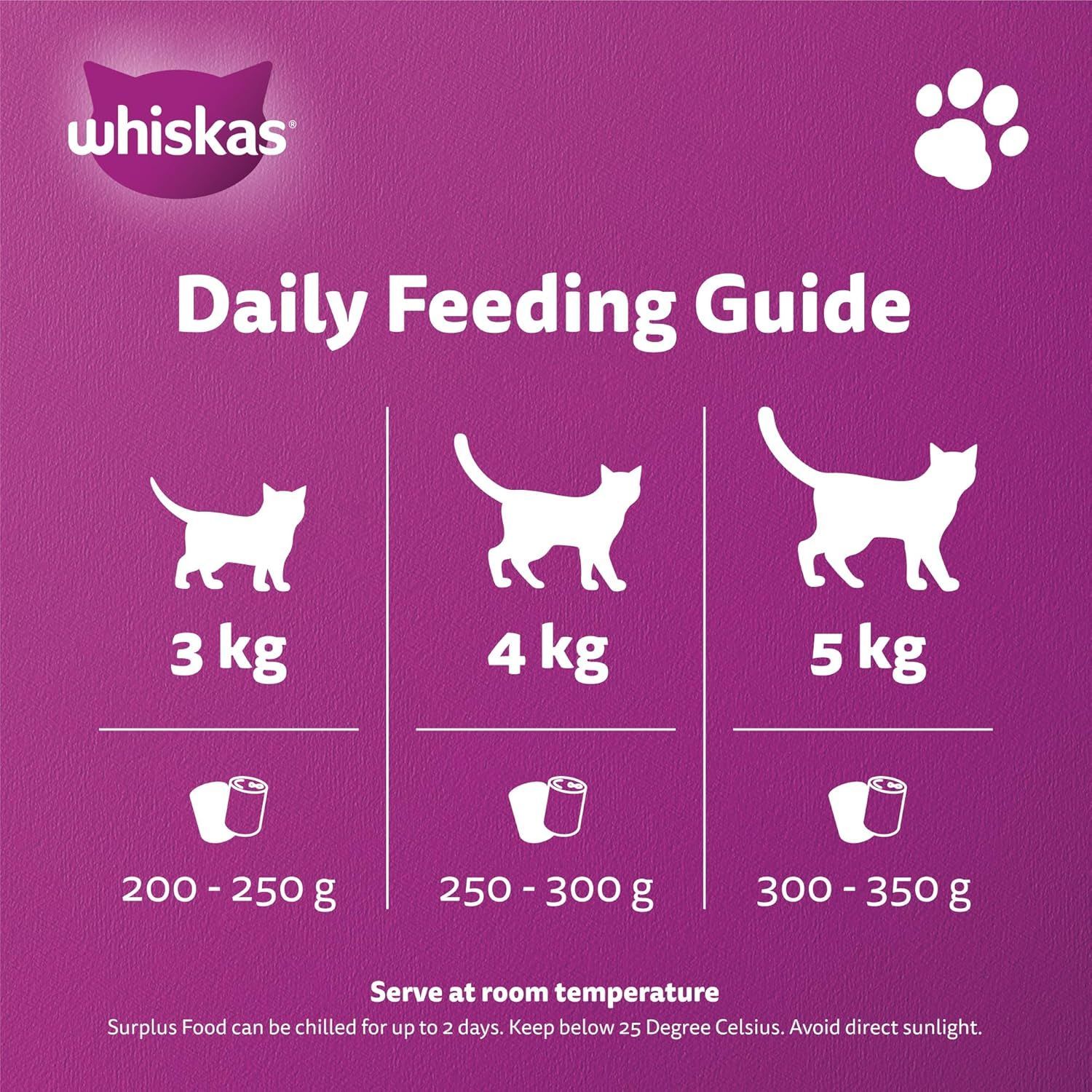 Whiskas Chicken in Gravy Cat Food, 24-Pack 400g for Adult Cats - Complete Nutrition