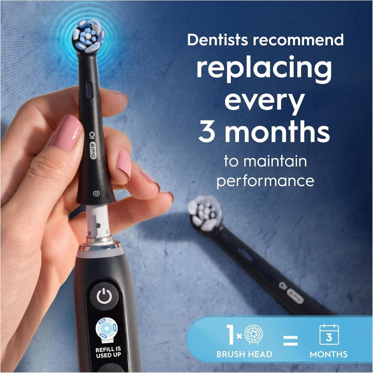 Oral-B iO Ultimate Clean Replacement Electric Toothbrush Heads, Black, 2-Pack - Twisted & Angled
