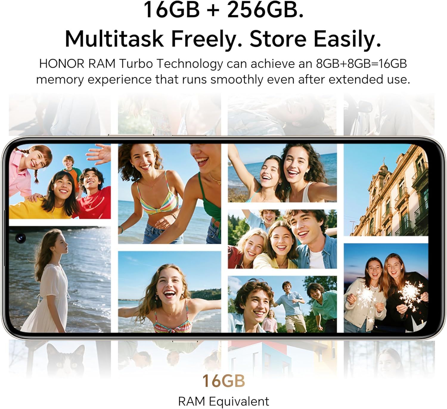 هونر X7d 5G هاتف ذكي - رام 8 جيجابايت، سعة 256 جيجابايت، كاميرا 108 ميجابكسل، بطارية 6500 مللي أمبير | ذهبي