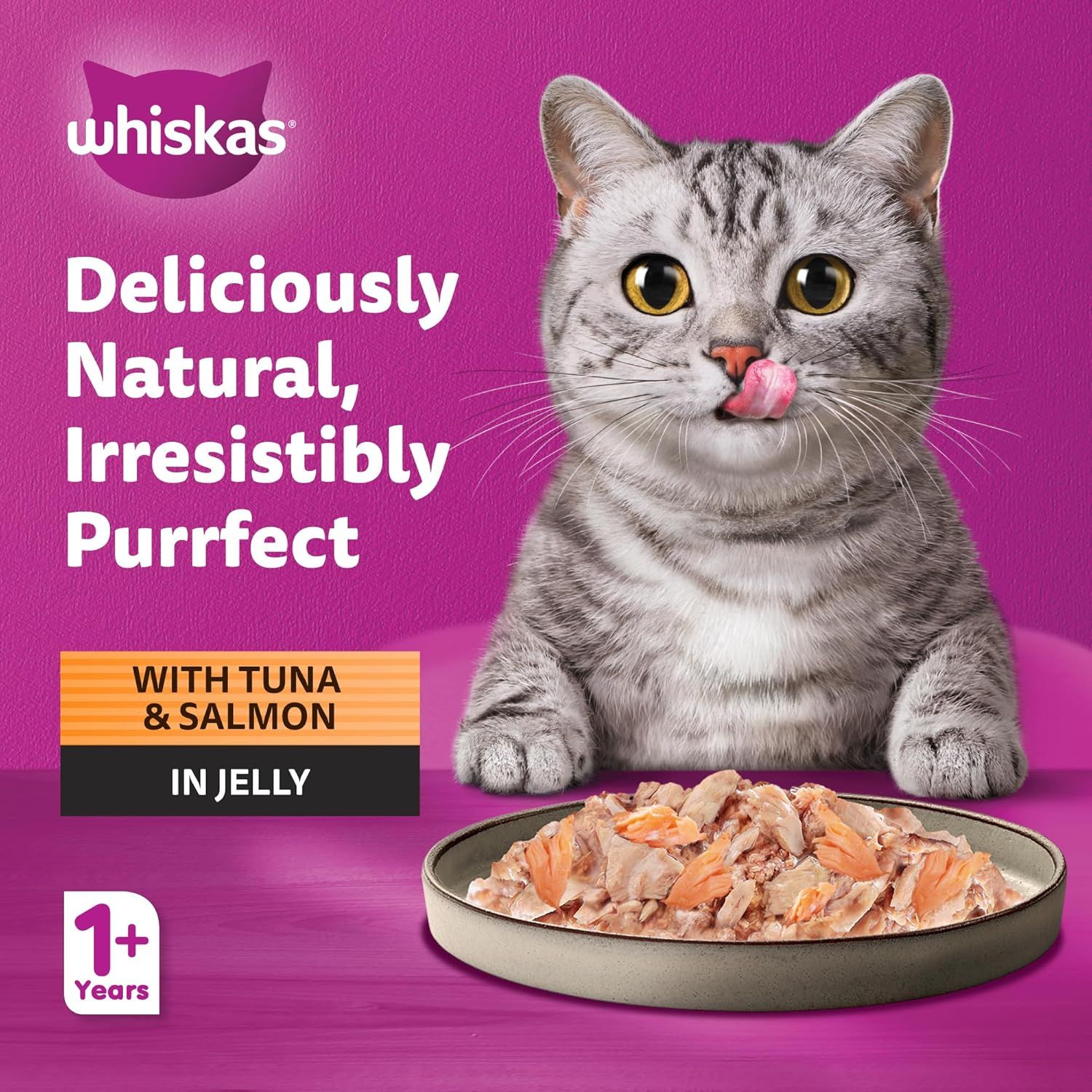 Whiskas Purrfectly Fish Wet Cat Food with Tuna & Salmon - 24 Pack of 85g