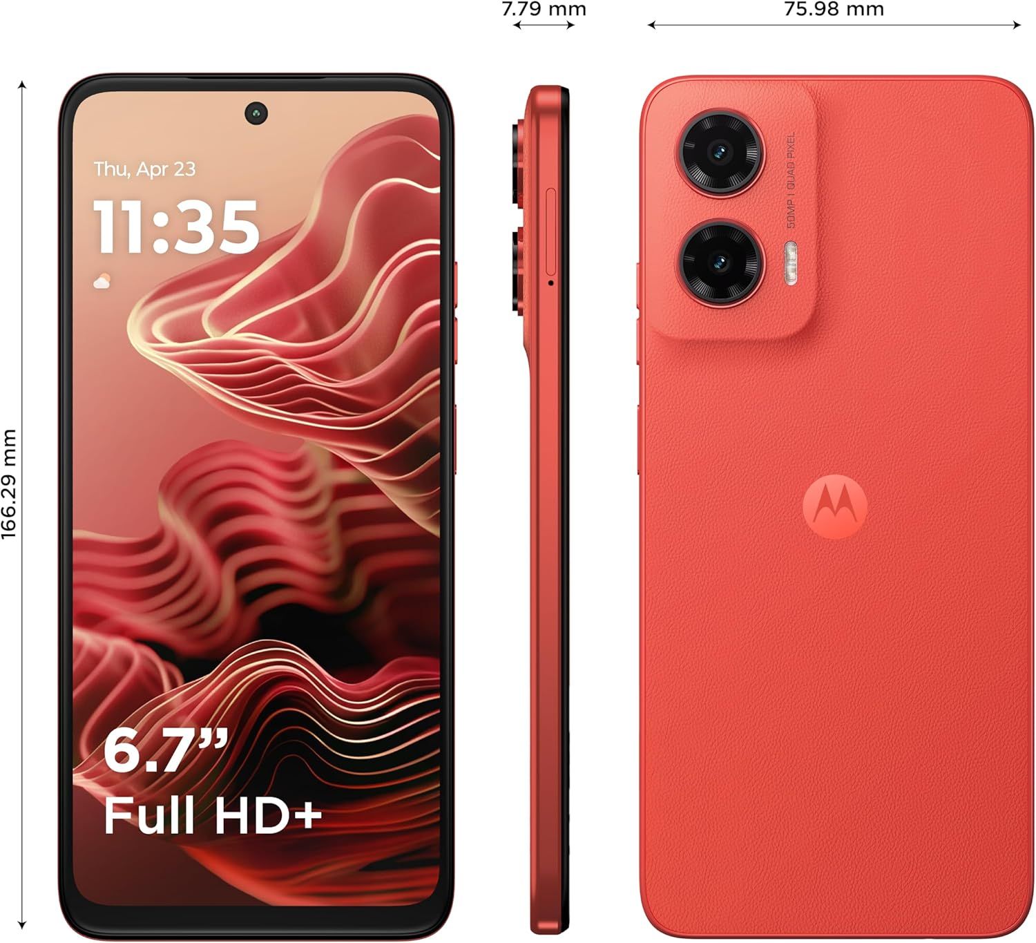 Motorola G35 5G - 8GB RAM, 128GB Storage, 6.7" FHD+ Display, Android 14 - Red