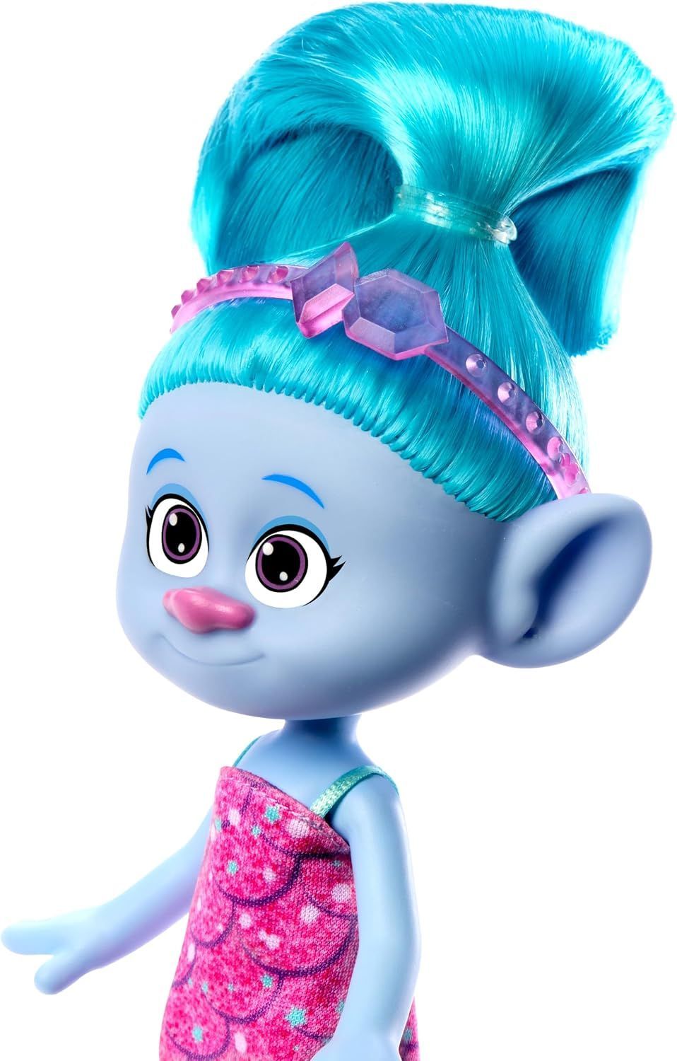Mattel Dream Works Trolls Band Together Trendsettin’ Chenille Fashion Doll, Signature Blue Hair & Fashion Accessories, Blue