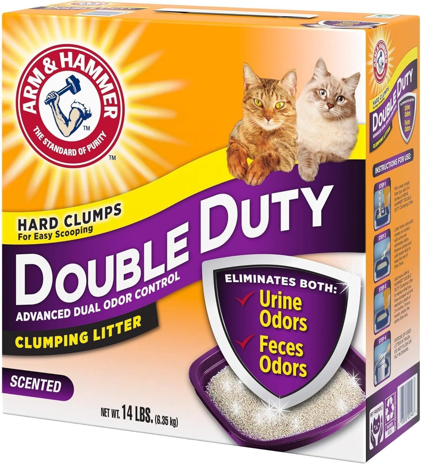 ARM & HAMMER Double Duty Clumping Cat Litter - 6.35KG Odor Control