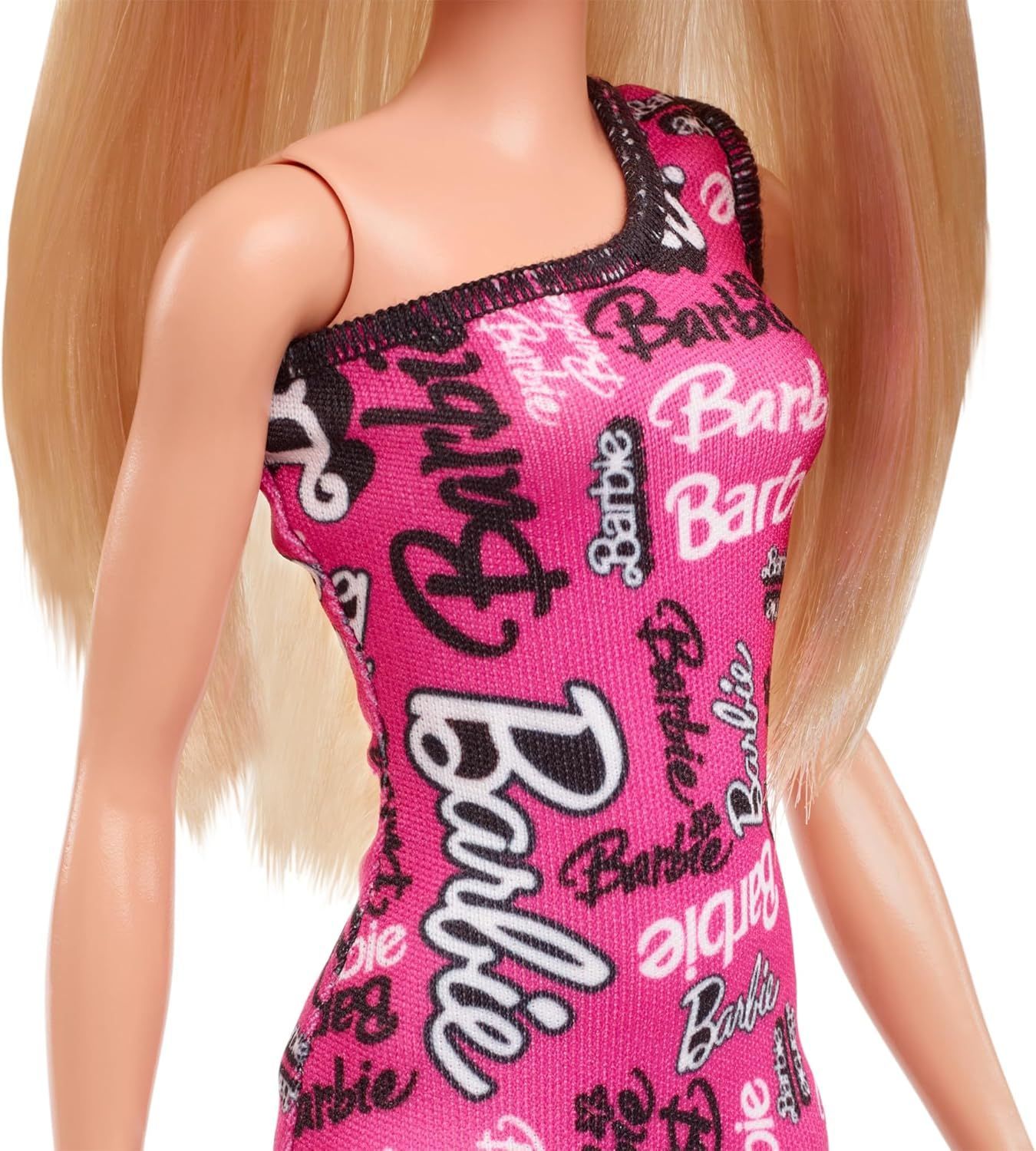 Barbie Fashion Doll with Trendy Pink Dress & Blonde Hair
