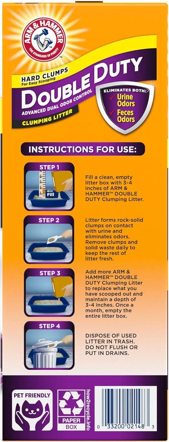 ARM & HAMMER Double Duty Clumping Cat Litter - 6.35KG Odor Control