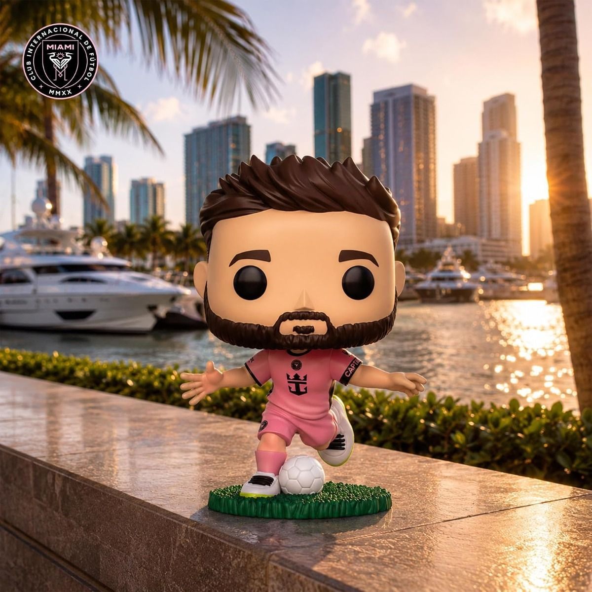 Funko Pop! Lionel Messi Inter Miami CF Vinyl Figure (Pink Jersey) - Official MLS Soccer 3.9 inches