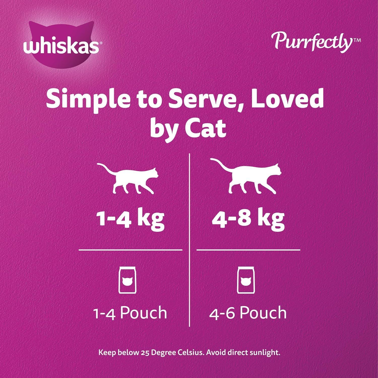 Whiskas Purrfectly Fish Wet Cat Food with Tuna & Salmon - 24 Pack of 85g