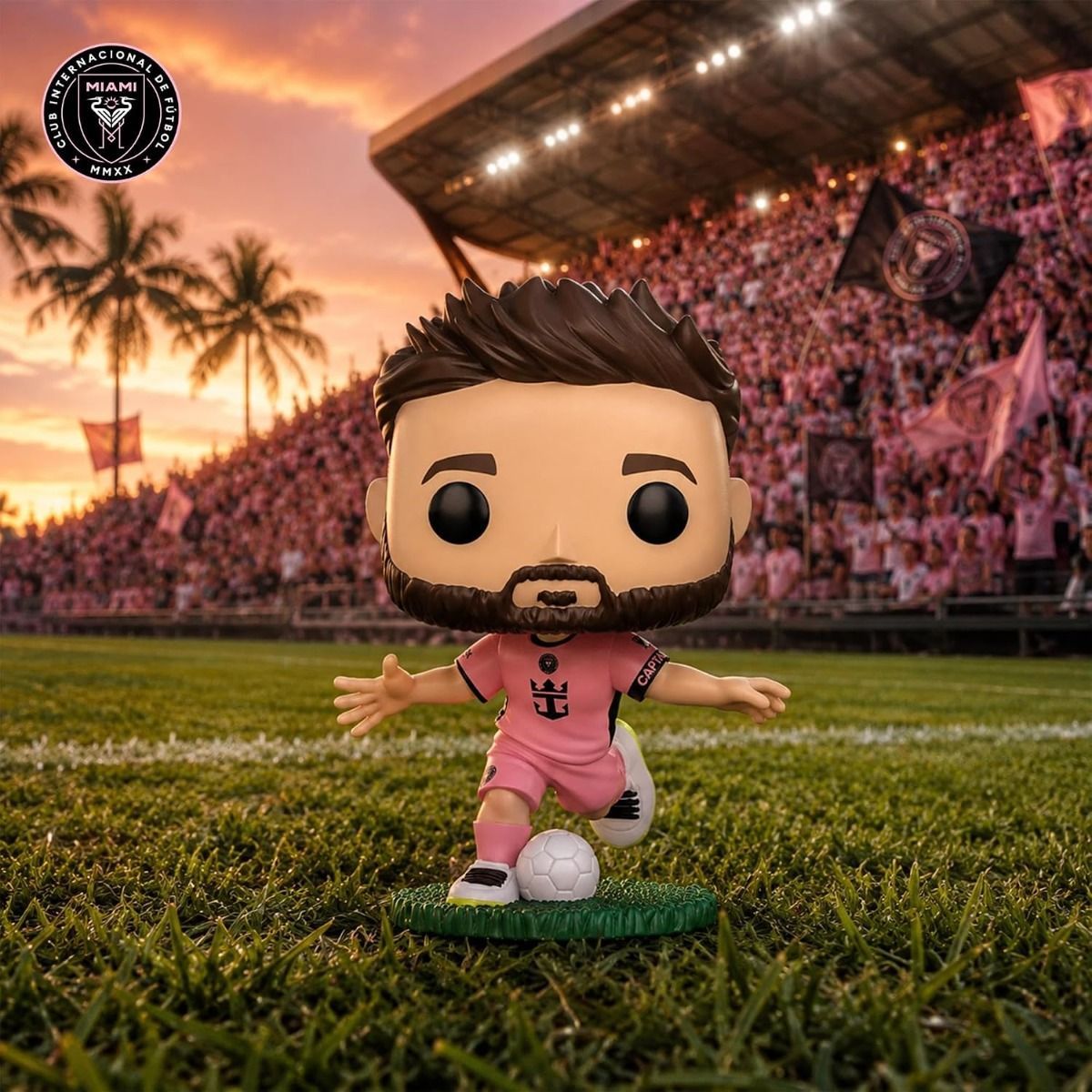 Funko Pop! Lionel Messi Inter Miami CF Vinyl Figure (Pink Jersey) - Official MLS Soccer 3.9 inches