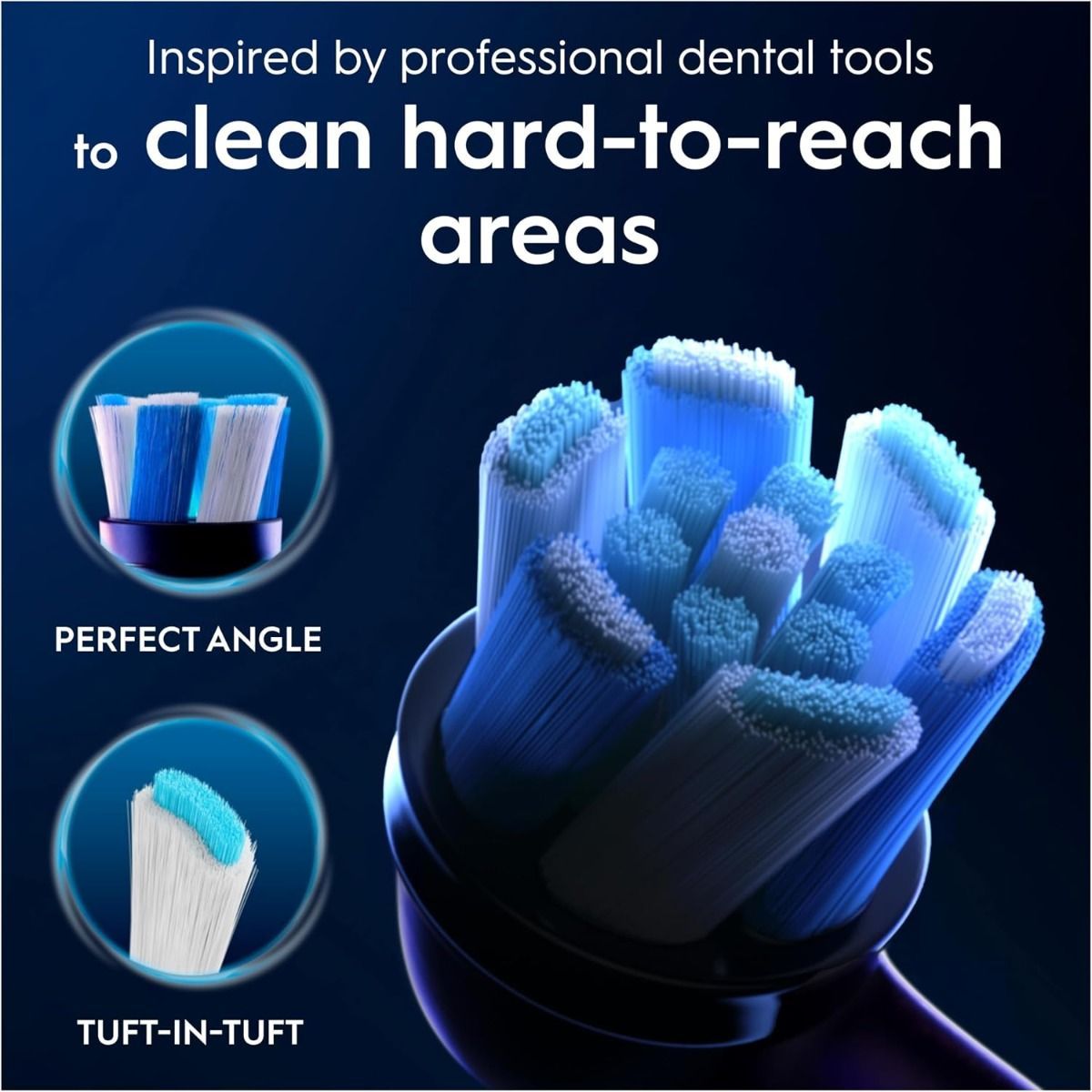 Oral-B iO Ultimate Clean Replacement Electric Toothbrush Heads, Black, 2-Pack - Twisted & Angled