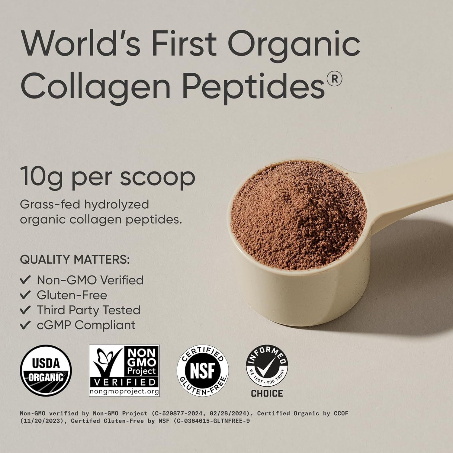 Sports Research Organic Collagen Powder - Hydrolyzed Type I & III - Dark Chocolate Flavor - 30 Servings
