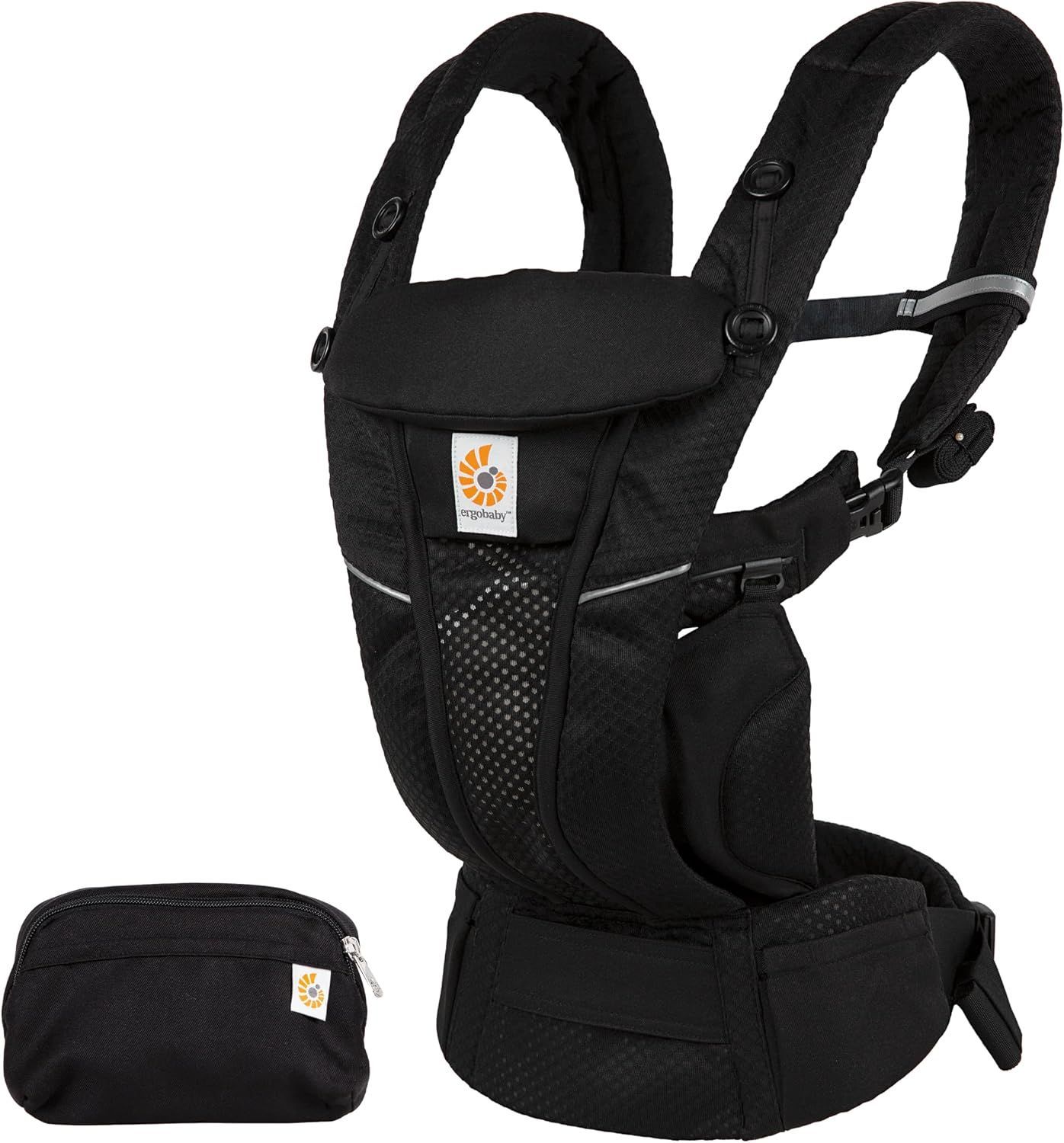Ergobaby Omni Breeze Baby Carrier, Lightweight SoftFlex Mesh For Breathability, Lumbar Support For Added Back Comfort - Onyx Black
