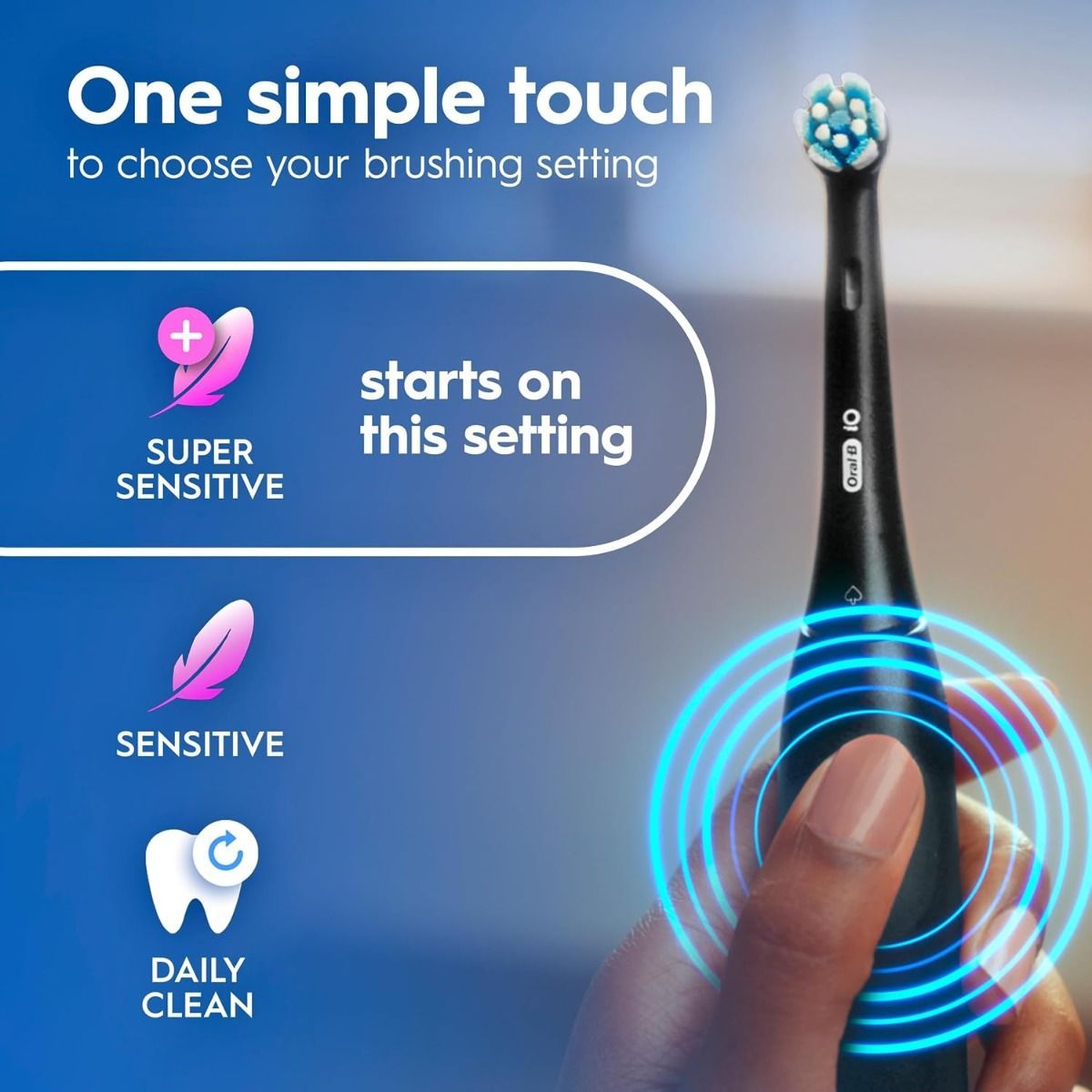 Oral-B iO Series 2 Electric Toothbrush Starter Kit, Pure White - 3 Cleaning Modes, Pressure Sensor