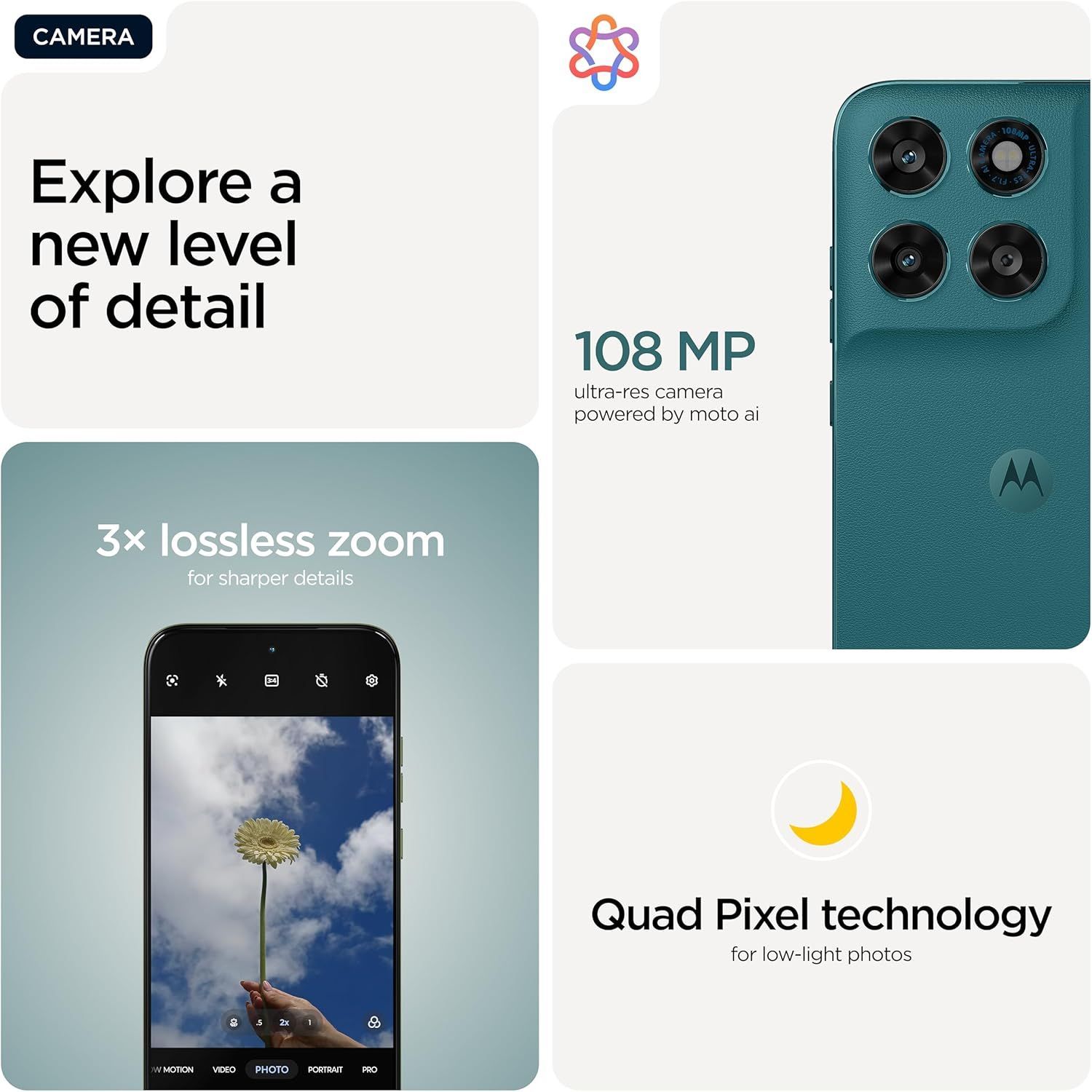 موتورولا Moto G77 5G - كاميرا 108 ميجابكسل، شاشة أموليد 6.8 بوصة، سعة 256 جيجابايت | أخضر