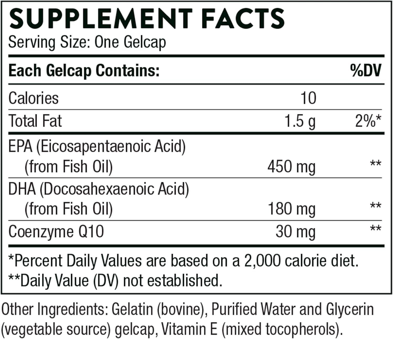 Thorne Omega-3 with CoQ10 - 90 Gelcaps for Heart & Brain Health