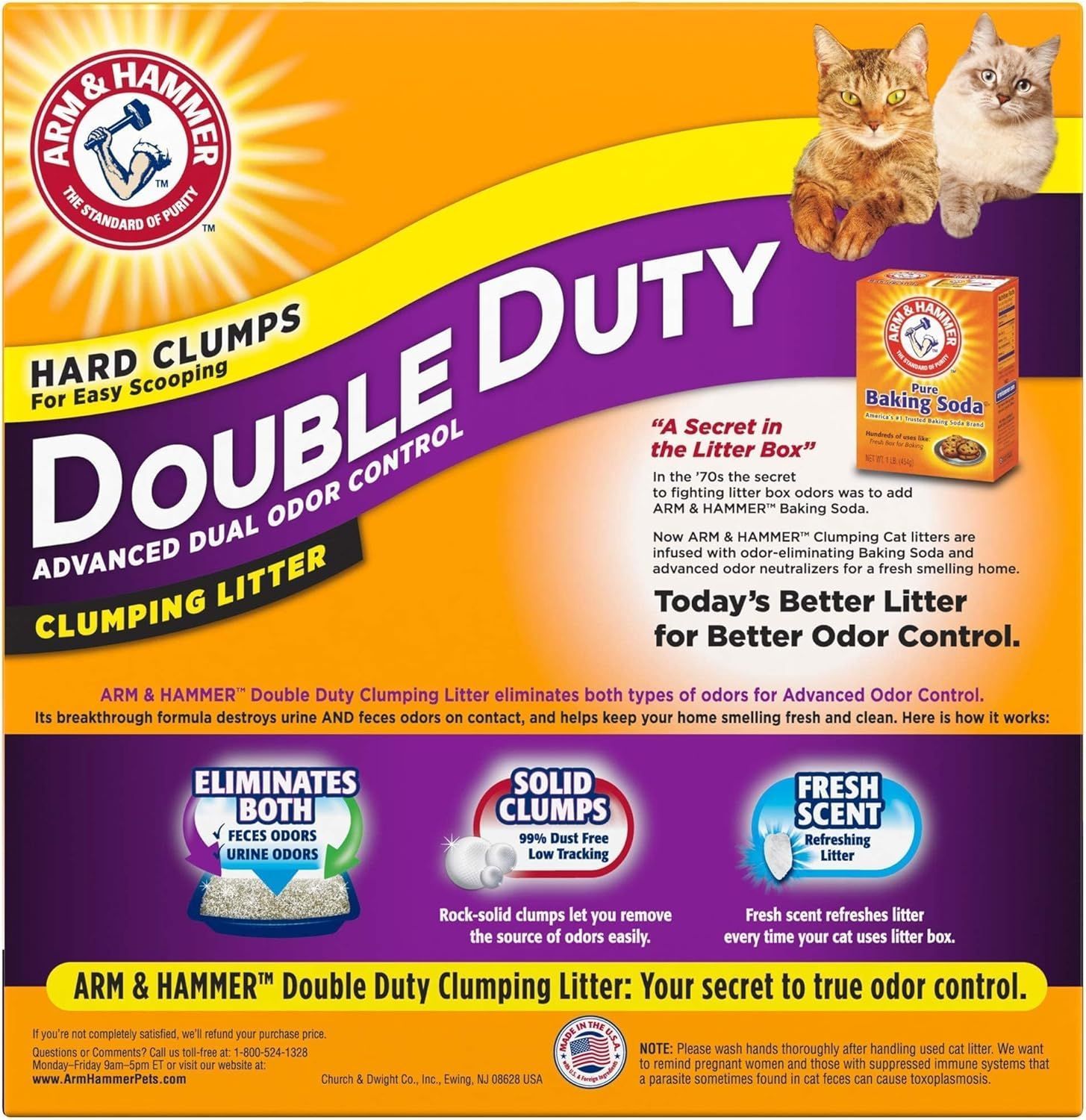 ARM & HAMMER Double Duty Clumping Cat Litter - 6.35KG Odor Control