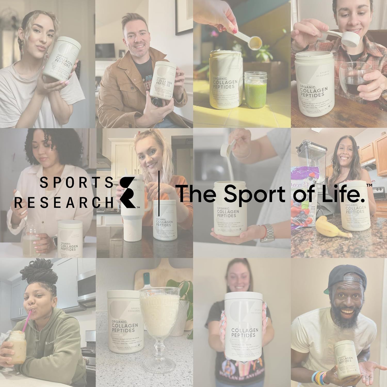 Sports Research Organic Collagen Powder - Hydrolyzed Type I & III - Dark Chocolate Flavor - 30 Servings