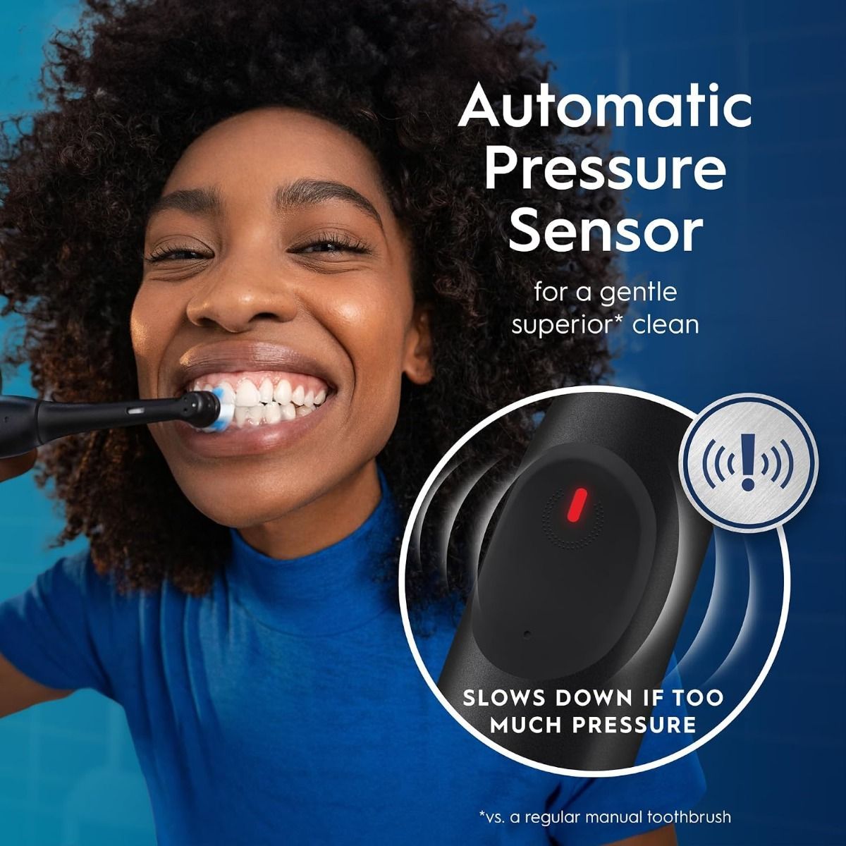Oral-B iO2 Series 2 Electric Toothbrush, Night Black - Smart Pressure Sensor, 3 Modes, Micro-Pulses