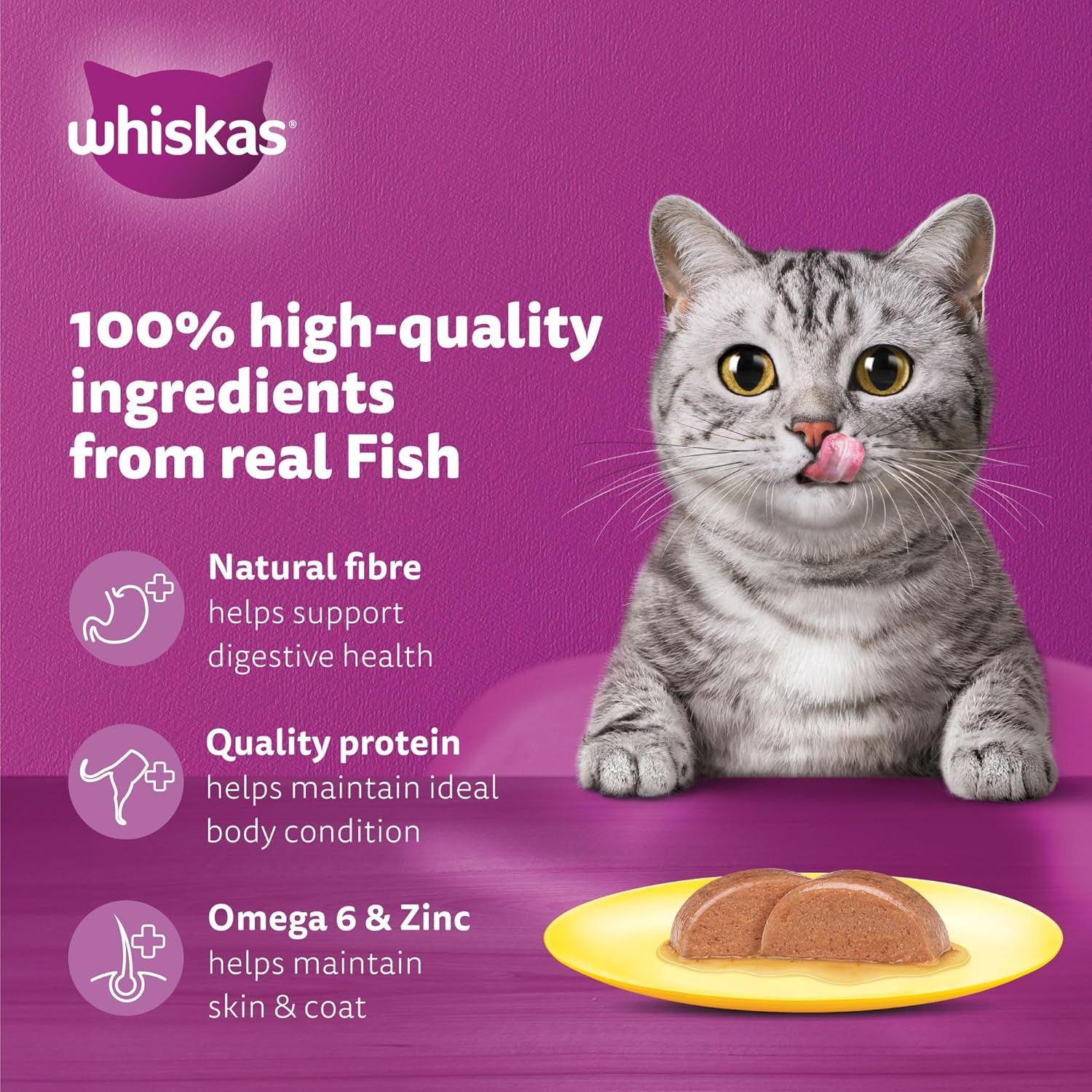 Whiskas Tuna in Jelly Wet Cat Food Mega Pack - 40+ 80g Pouches for Adult Cats