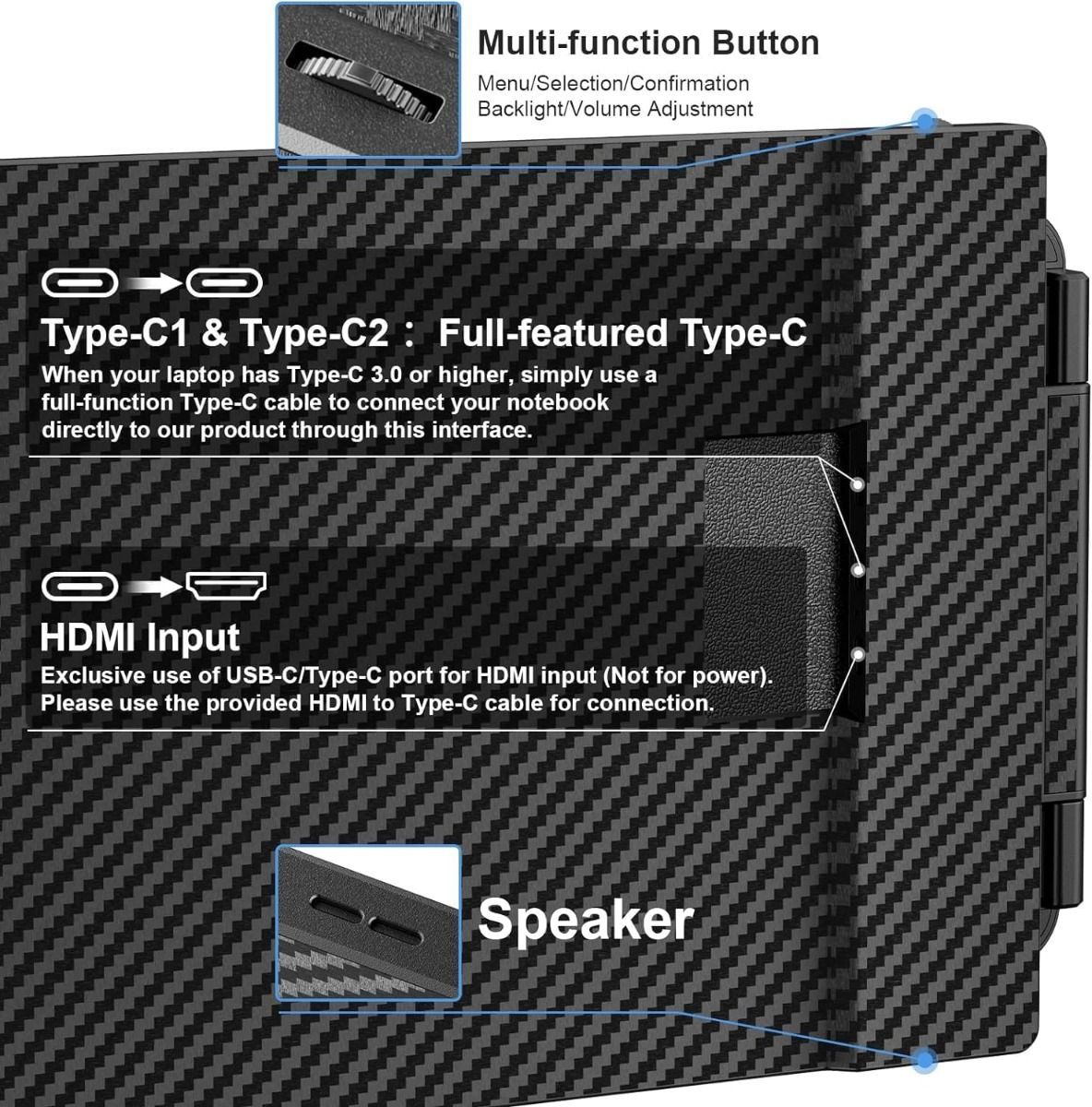 V2COM S1 Laptop Screen Extender 14.1'' FHD 1080P IPS Dual Portable Monitor for 13"-17" Laptops Plug and Play Compatible 