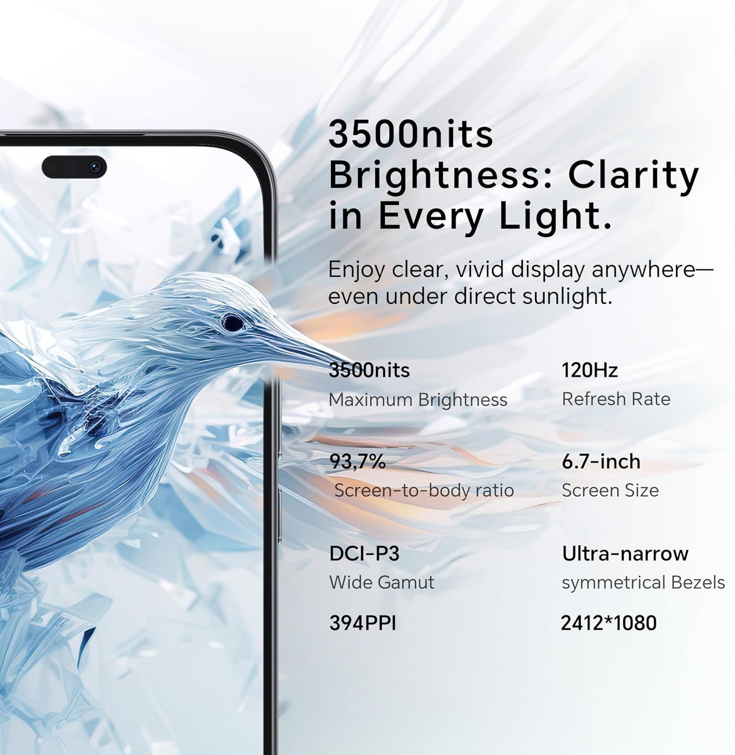هونر 400 لايت 5G - سعة 256 جيجابايت، كاميرا 108 ميجابكسل، شاشة أموليد 120 هرتز | أسود