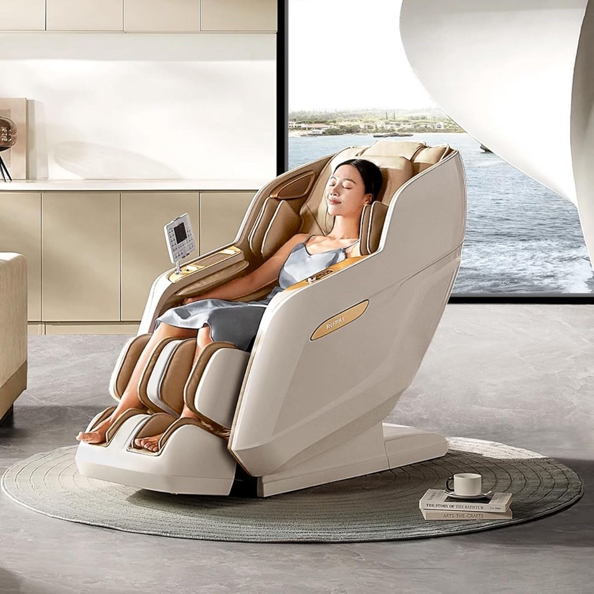 Rotai Royal Signature Massage Chair, AI Body Scan, 6 Massage Techniques, 22 Wellness Modes, Zero Gravity Recline, Heat Therapy & Voice Touch Control | White - RT5950