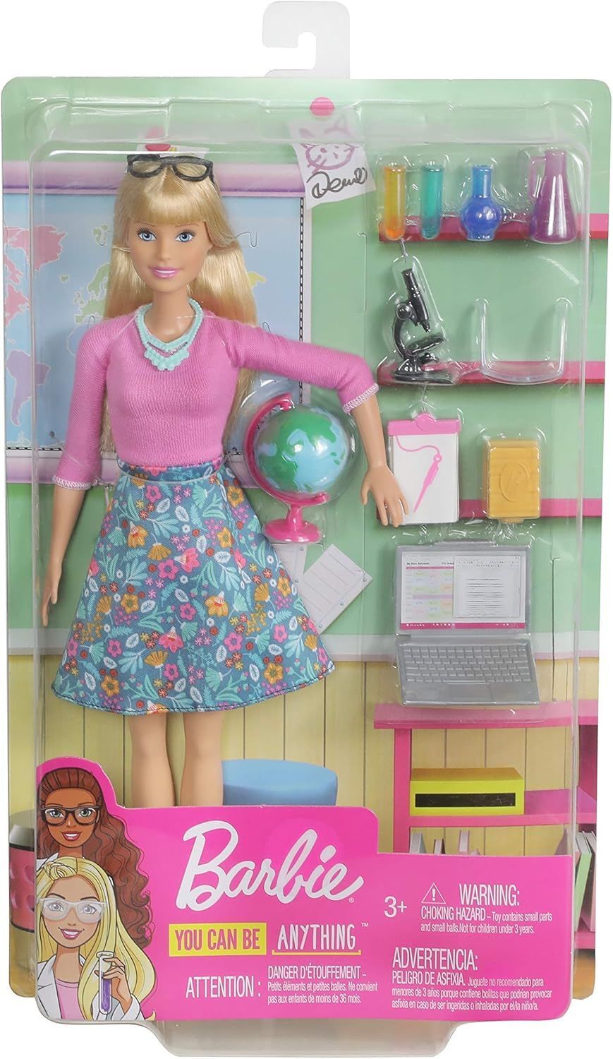 Barbie Teacher Doll with 10 Learning Accessories for Ages 3-7