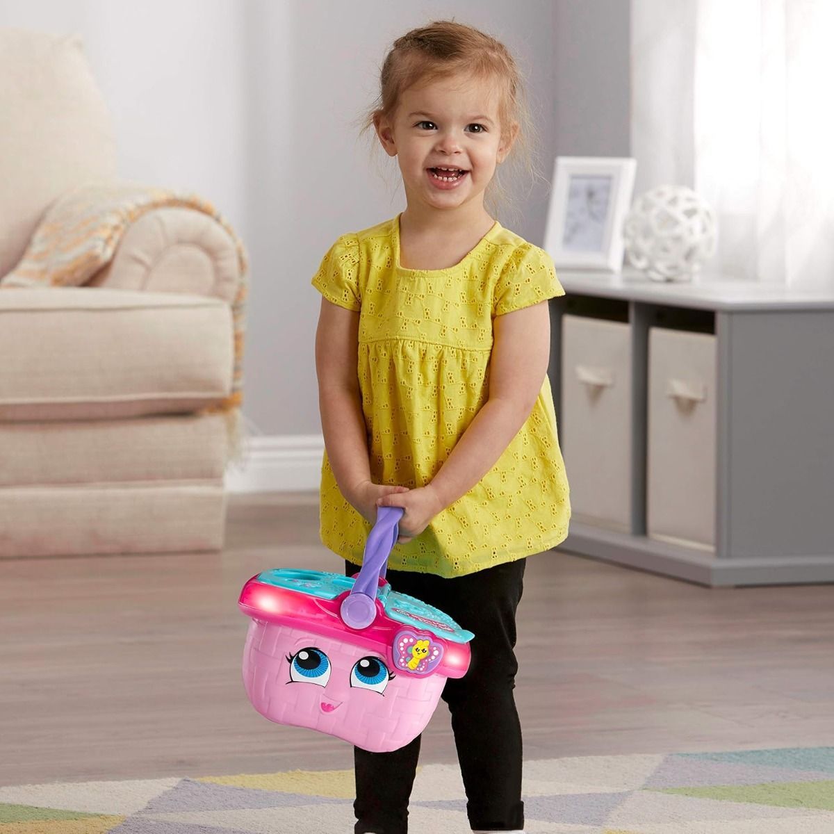 LeapFrog Shapes & Sharing Picnic Basket, Pink Interactive Toy - Educational Shape Sorter Set