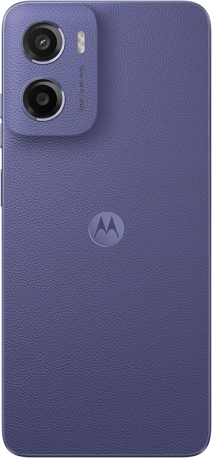موتورولا Moto E15 ثنائي الشريحة سعة 64 جيجابايت - هاتف 4G غير مقفل بلون لافندر منعش | أزرق