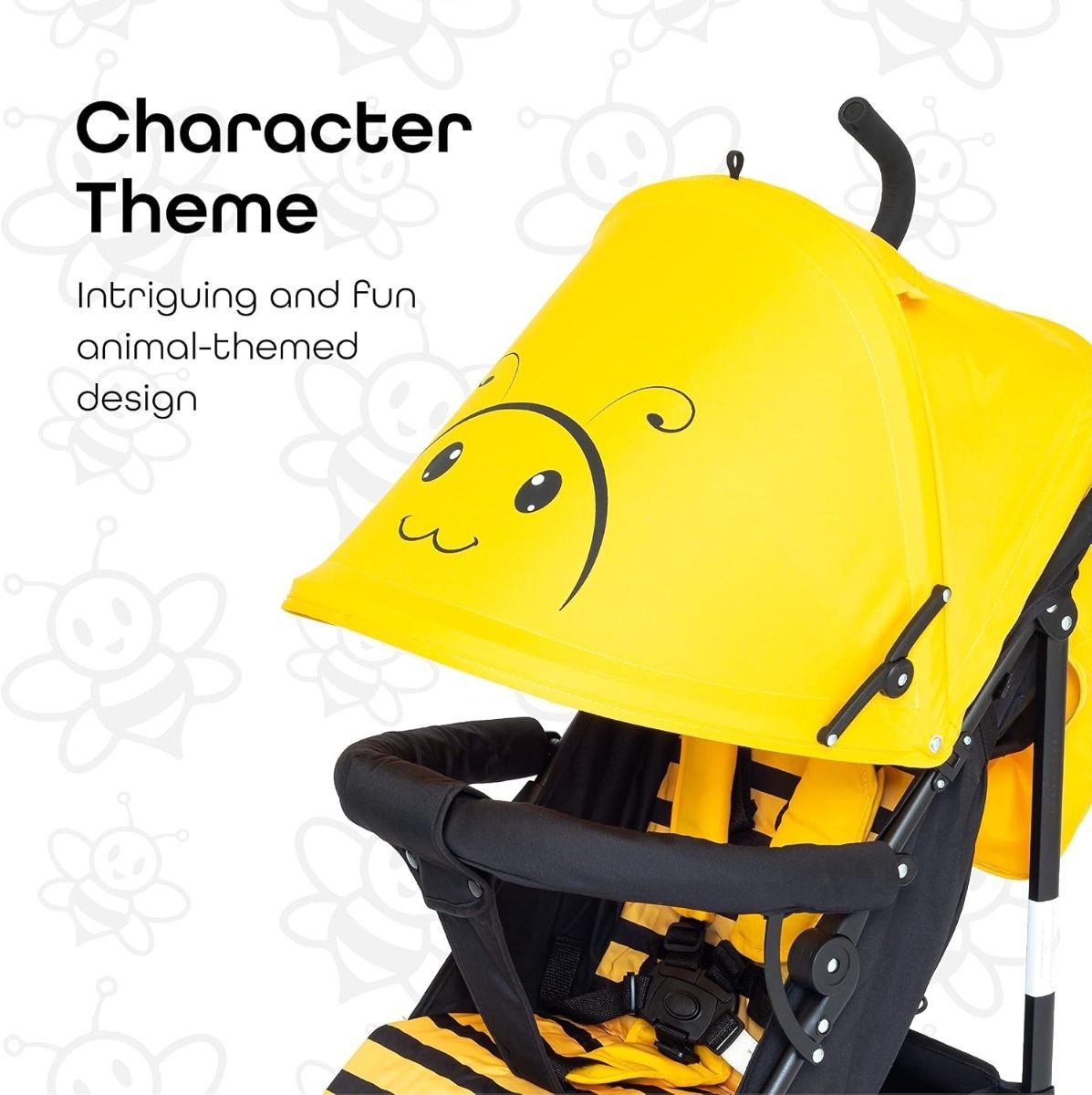 The Moon Brand Safari Bee Umbrella Stroller Lightweight Compact Travel Stroller for Babies 0 m+ Up to 18 kg, 0 Months+
