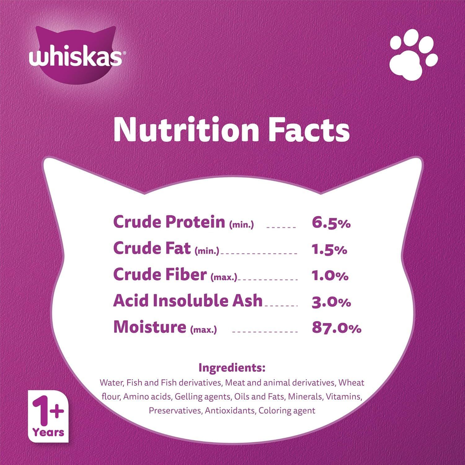 Whiskas Tuna in Jelly Wet Cat Food Mega Pack - 40+ 80g Pouches for Adult Cats