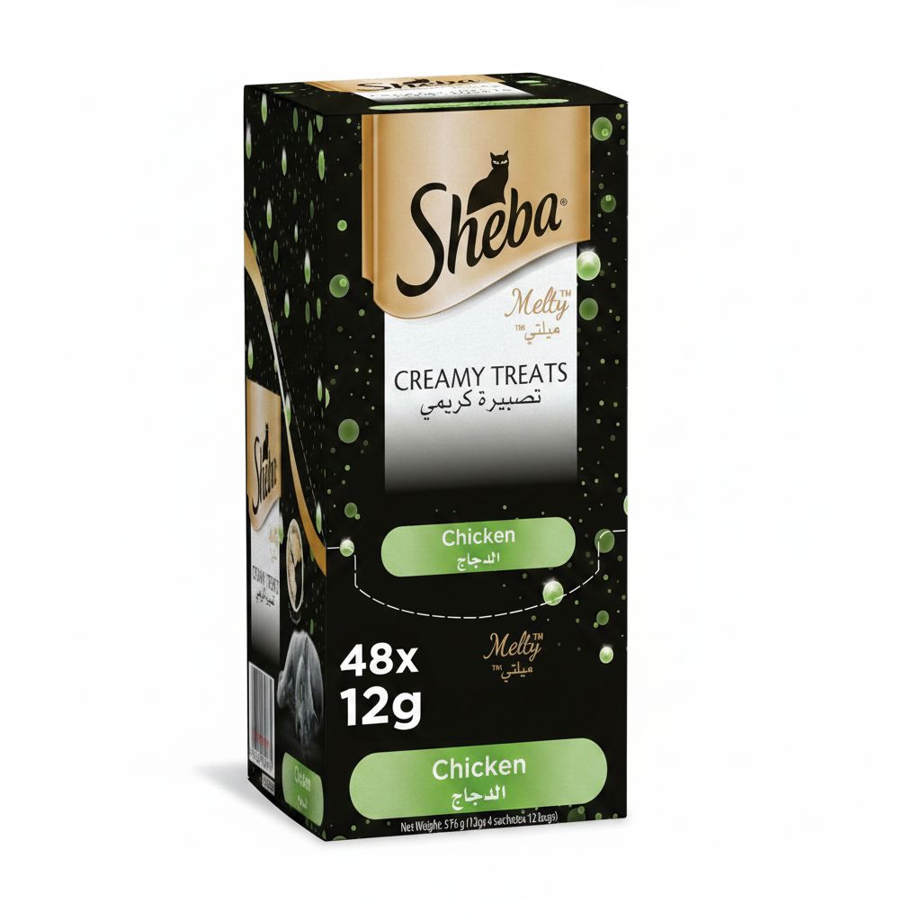 Sheba Melty Chicken Flavor Cat Treats - Premium Wet Food Indulgence, 48 Pack