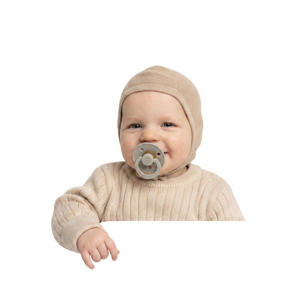 BIBS De Lux Pacifiers Size 1 0-3 Years 2 Pack, Soothing Silicone Nipple, Anatomical Shape, Lightweight And Breathable Design - Cloud/Black