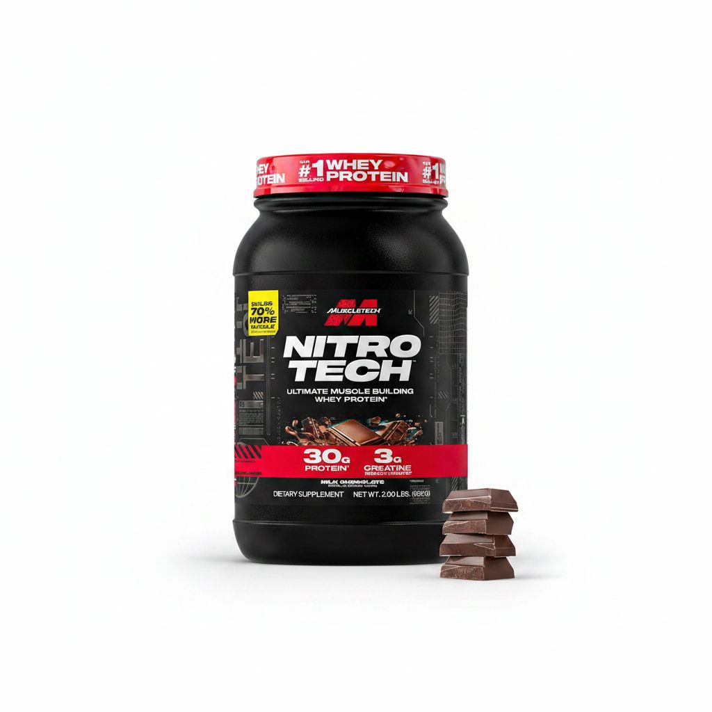 MuscleTech Nitro-Tech Whey Protein Isolate & Peptides - 30g Protein, 3g Creatine