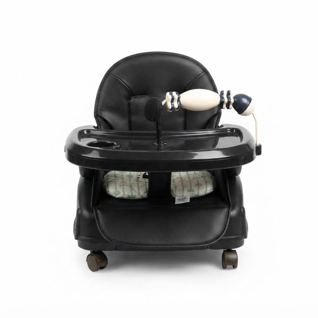 Baybee Nora 4-in-1 Convertible High Chair for Babies & Toddlers, Adjustable Height, Removable Tray & Safety Harness, Black